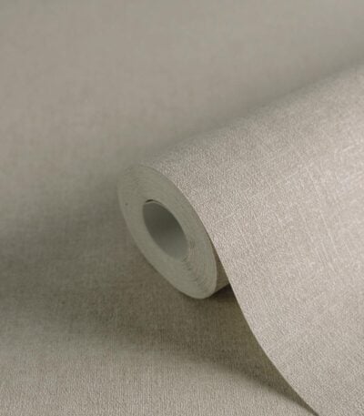 Beige non-woven wallpaper with vinyl surface
