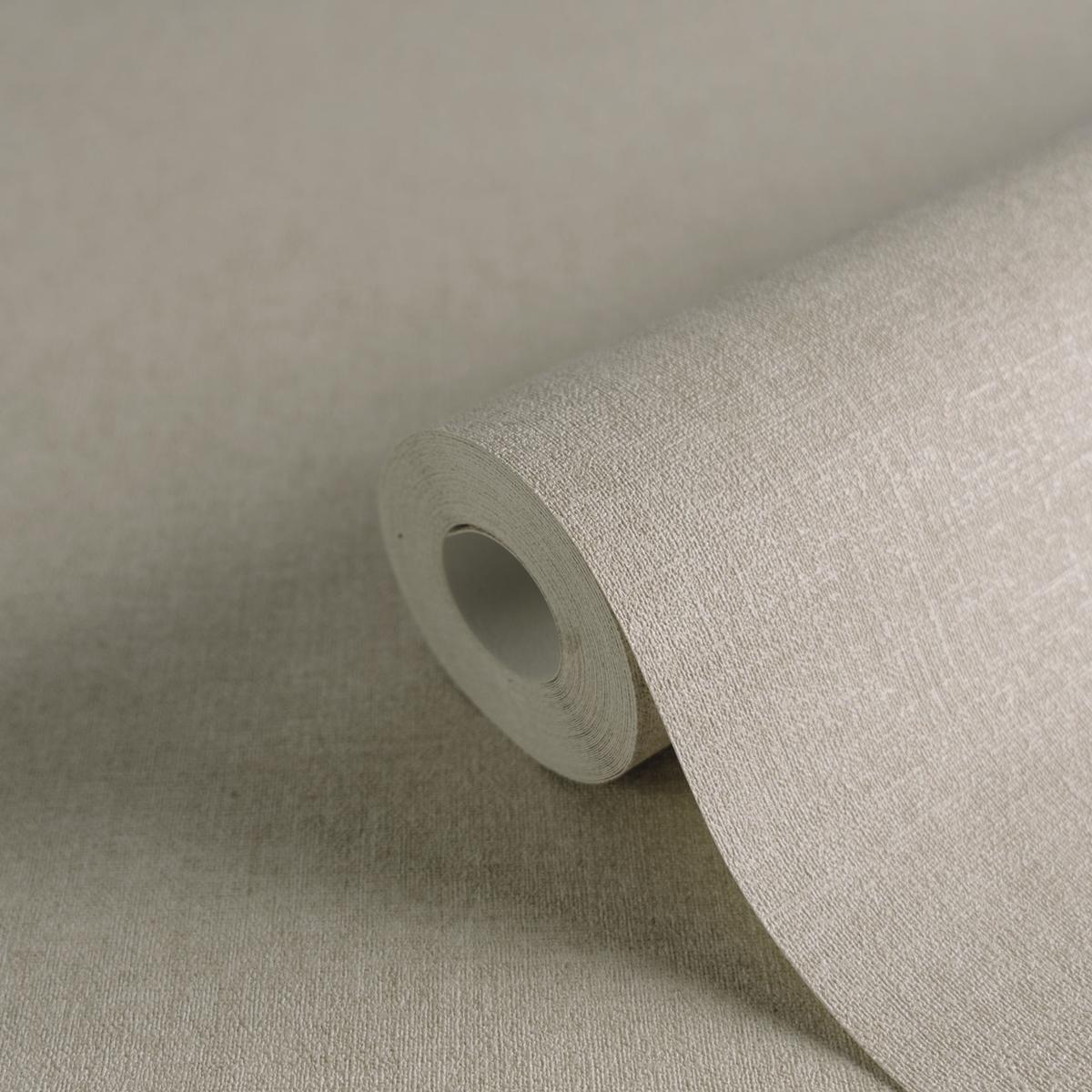 395654_1 Beige non-woven wallpaper with vinyl surface