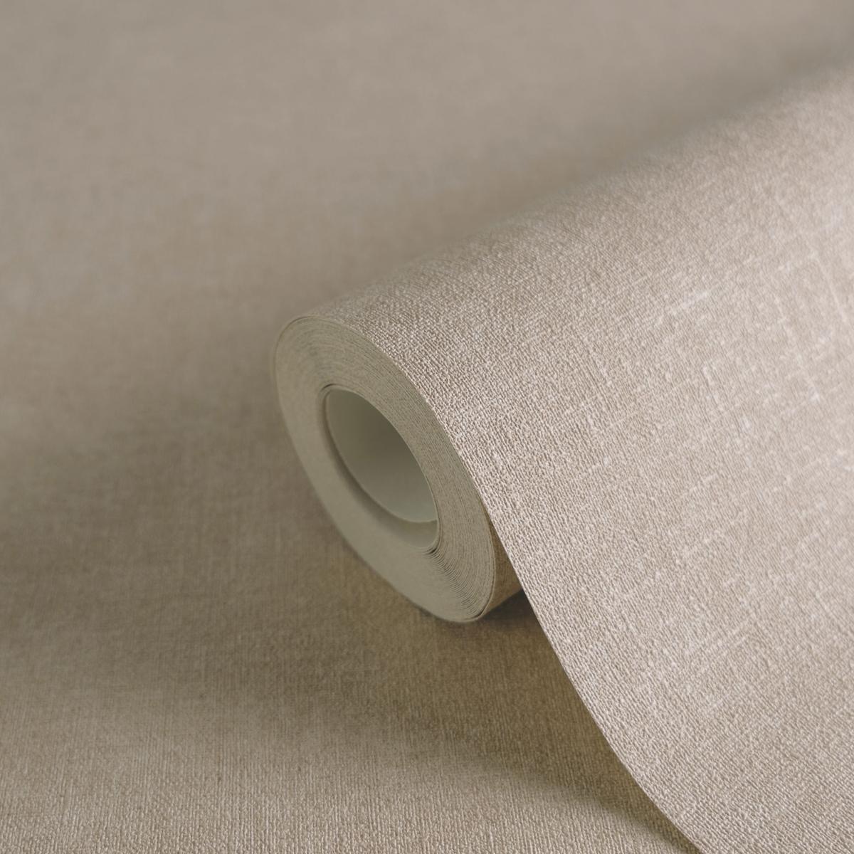395655_1 Beige non-woven wallpaper with vinyl surface