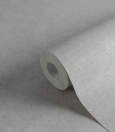 Grey non-woven vinyl wallpaper with modern pattern