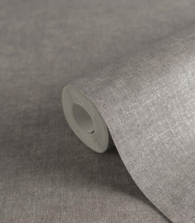 Brown non-woven vinyl wallpaper with urban pattern