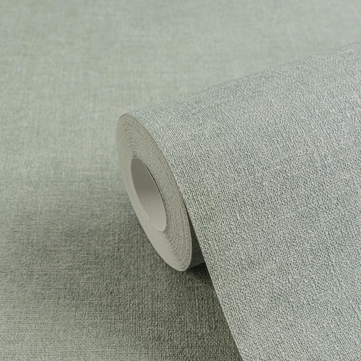 395665_1 Green non-woven vinyl wallpaper with subtle pattern