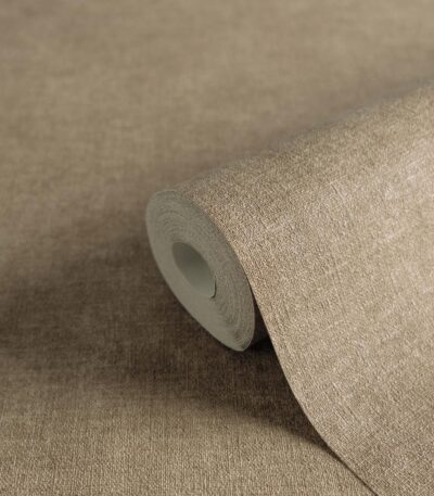 Brown non-woven vinyl wallpaper with warm tone