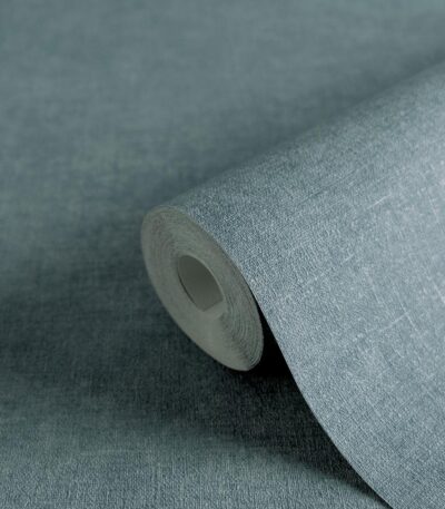 Non-woven blue wallpaper with vinyl surface