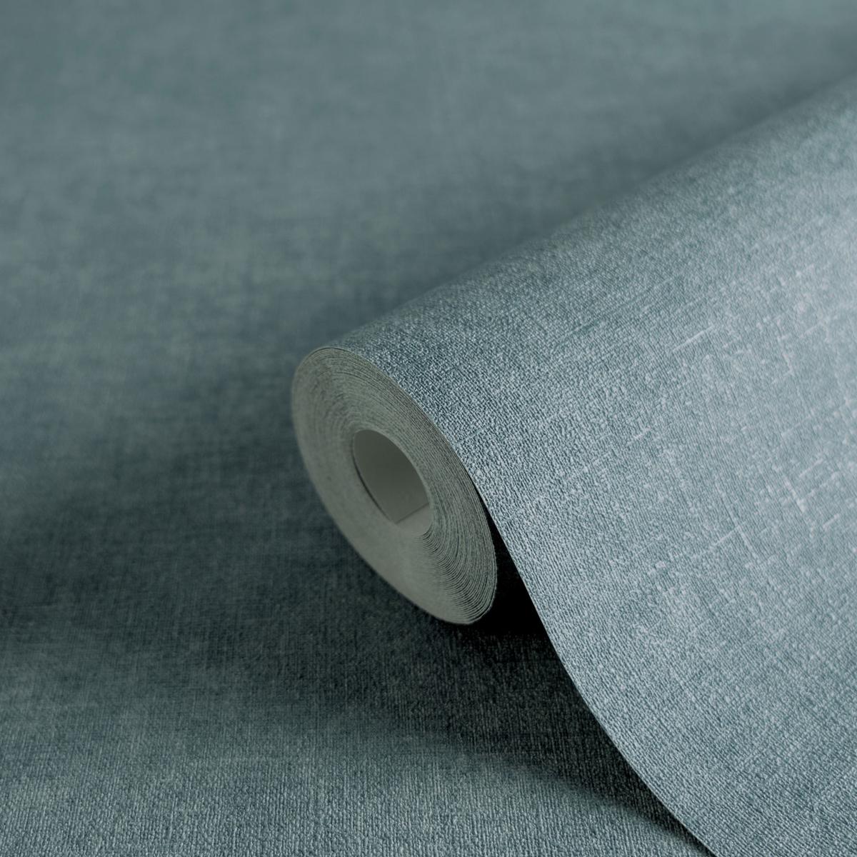 395669_1 Non-woven blue wallpaper with vinyl surface