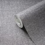 Gray non-woven vinyl wallpaper with modern design
