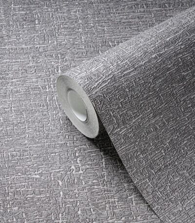Gray non-woven vinyl wallpaper with modern design