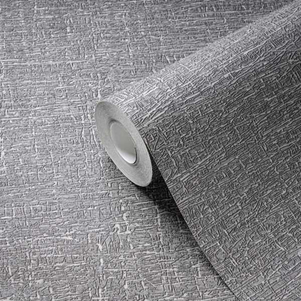 Gray non-woven vinyl wallpaper with modern design