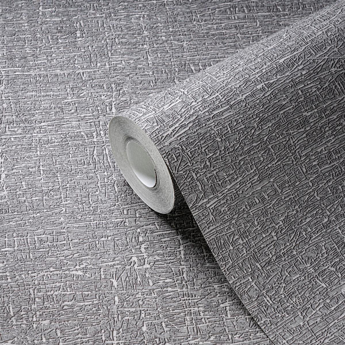 396482_1 Gray non-woven vinyl wallpaper with modern design