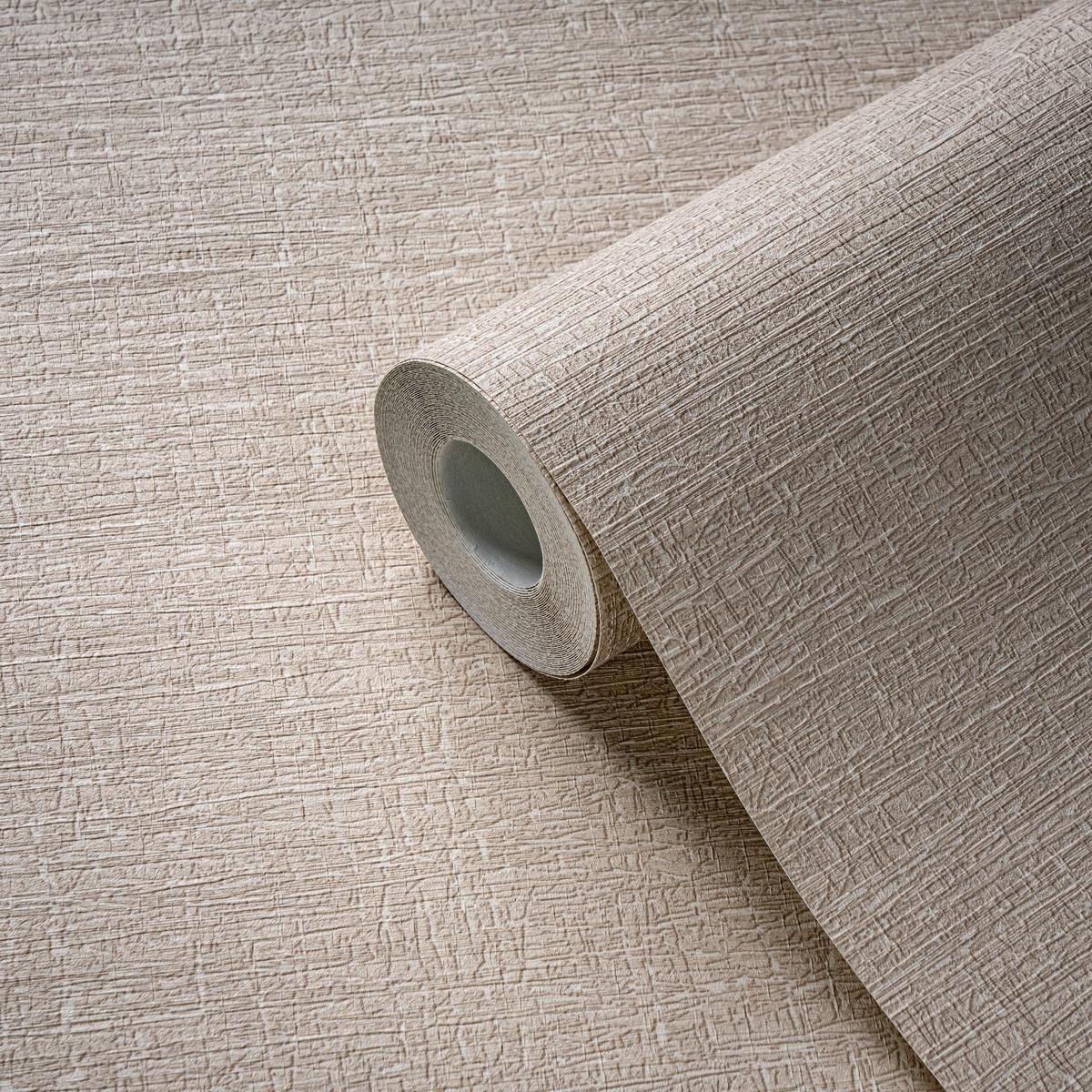 396483_1 Beige non-woven vinyl wallpaper with subtle texture