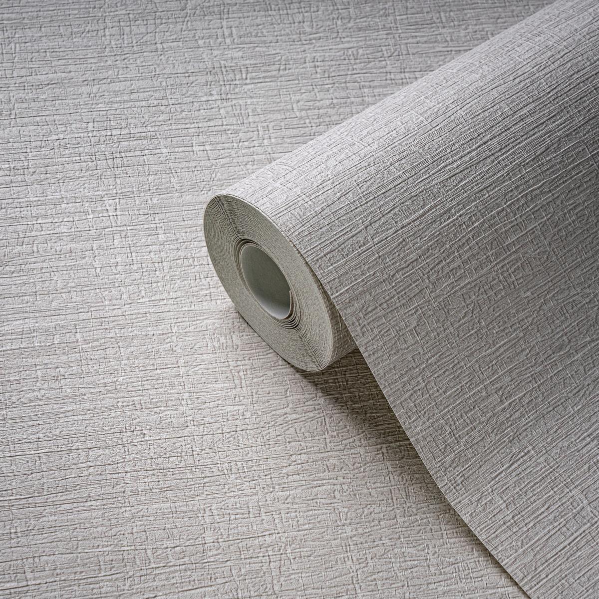 396484_1 Gray non-woven vinyl wallpaper with subtle texture