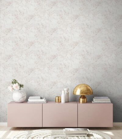 Gray non-woven vinyl wallpaper with subtle pattern