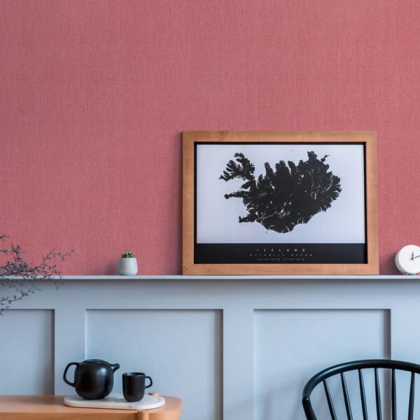 Red non-woven vinyl wallpaper with vibrant design