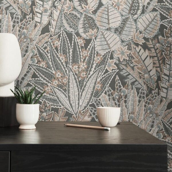 Black non-woven vinyl wallpaper from Europe