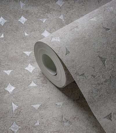 Beige non-woven vinyl wallpaper with subtle pattern