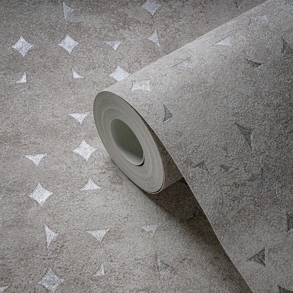 396563_1 Beige non-woven vinyl wallpaper with subtle pattern