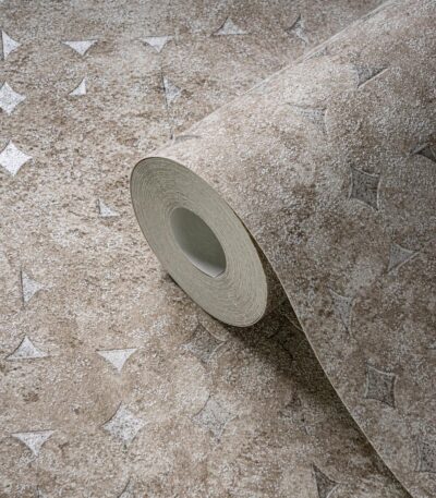 Gray non-woven vinyl wallpaper with subtle pattern