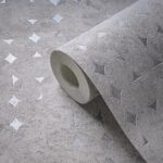 Light grey non-woven vinyl wallpaper with subtle pattern