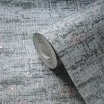 Green non-woven vinyl wallpaper with natural pattern