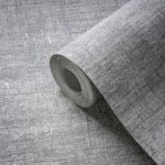 Gray non-woven vinyl wallpaper with offset pattern
