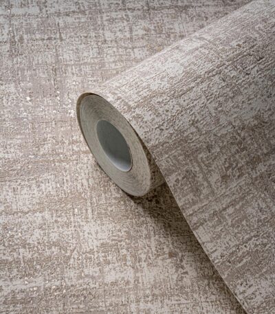 Gray non-woven vinyl wallpaper with subtle pattern