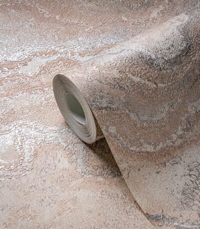 Beige non-woven vinyl wallpaper with subtle pattern