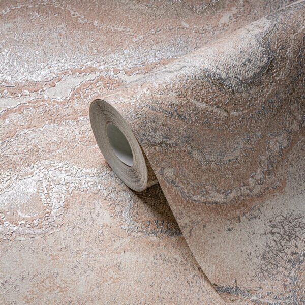 Beige non-woven vinyl wallpaper with subtle pattern