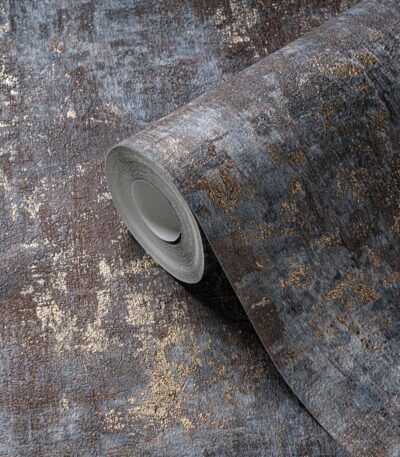 Brown non-woven vinyl wallpaper with natural pattern