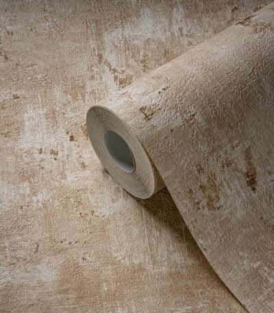 Beige non-woven vinyl wallpaper with subtle pattern