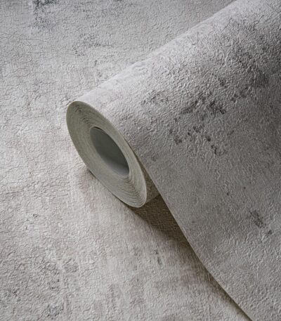 White non-woven vinyl wallpaper with subtle pattern