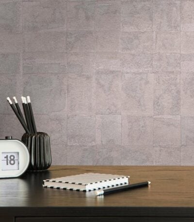 Beige non-woven vinyl wallpaper with subtle pattern