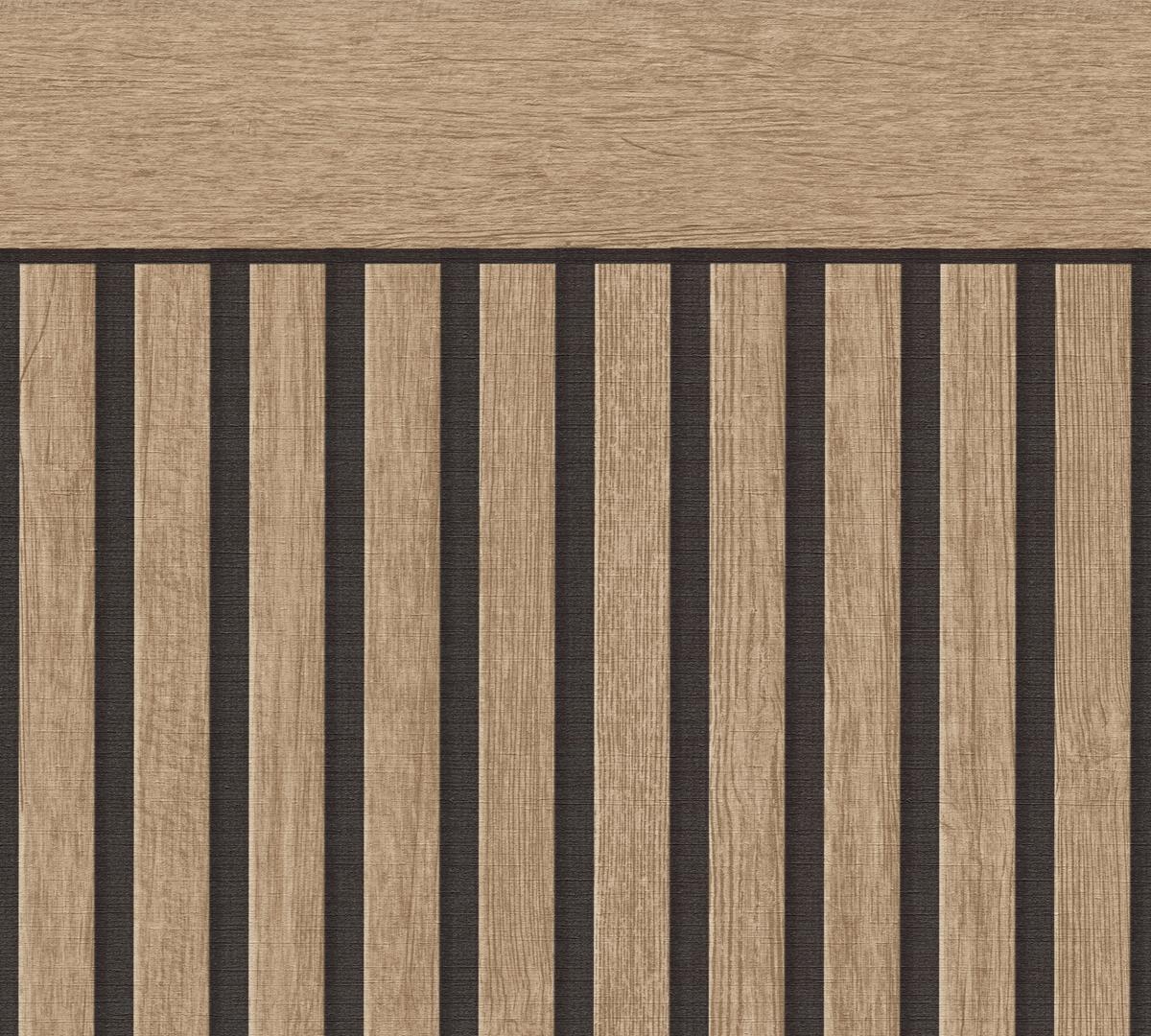 397444_1 Brown non-woven vinyl wallpaper with textured pattern