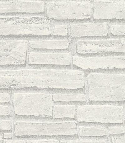 White non-woven vinyl wallpaper with subtle pattern