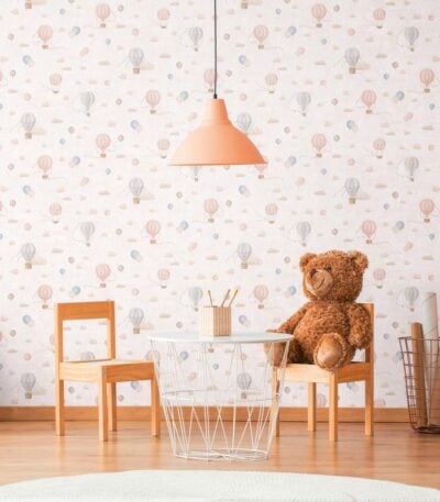 Cream non-woven vinyl wallpaper with elegant pattern