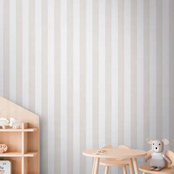 Beige non-woven vinyl wallpaper with elegant pattern