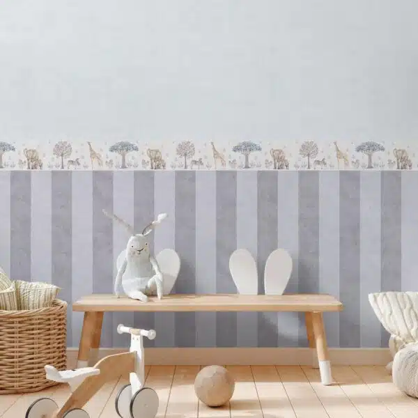 Gray non-woven vinyl wallpaper with modern pattern