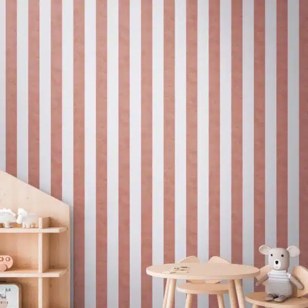 Red non-woven vinyl wallpaper with bold pattern
