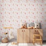 Vinyl beige wallpaper, non-woven backing, straight match design