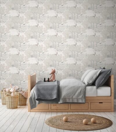 Brown non-woven vinyl wallpaper with subtle pattern