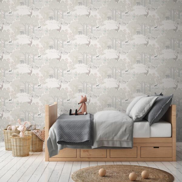 Brown non-woven vinyl wallpaper with subtle pattern