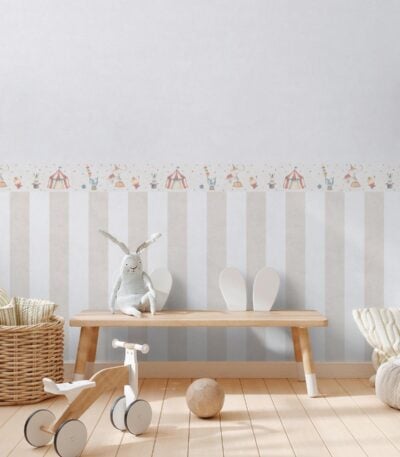 Cream non-woven wallpaper with vinyl surface