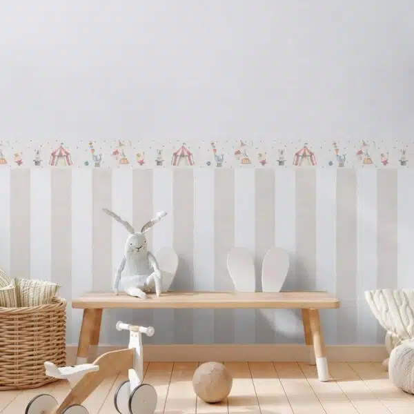 Cream non-woven wallpaper with vinyl surface