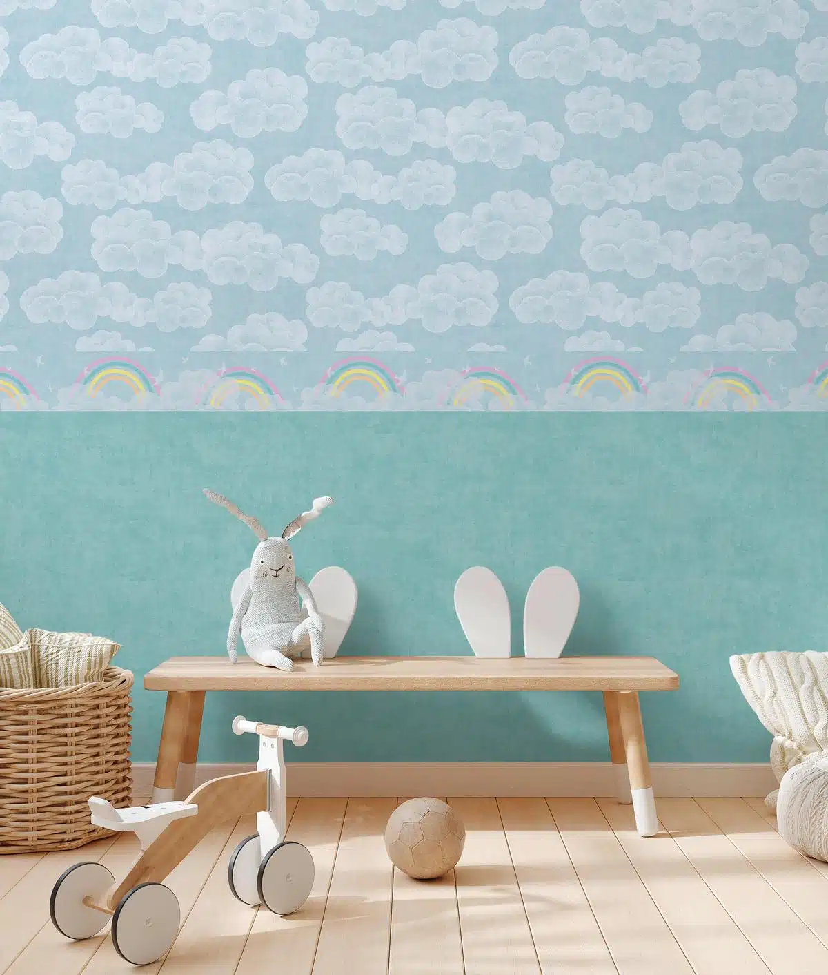 771794_1 Blue non-woven vinyl wallpaper with subtle pattern
