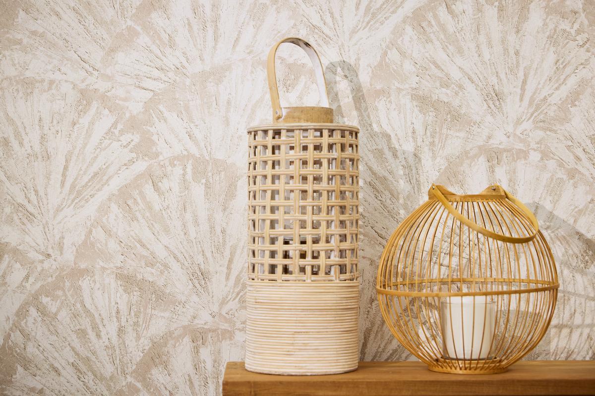 781982_1 Cream non-woven vinyl wallpaper with elegant pattern