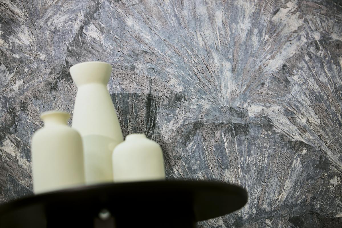 781985_1 Blue non-woven wallpaper with vinyl surface