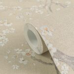 European beige non-woven wallpaper with vinyl coating