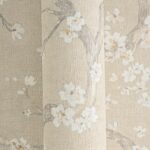 Vinyl surface beige non-woven wallpaper with fine design