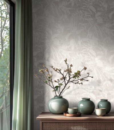 white non-woven wallpaper with vinyl surface