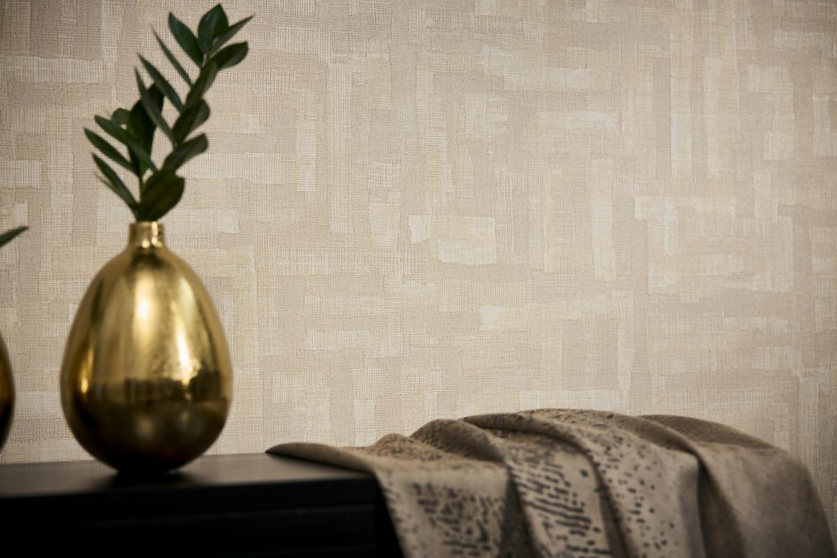 782041_1 Beige non-woven vinyl wallpaper with subtle pattern