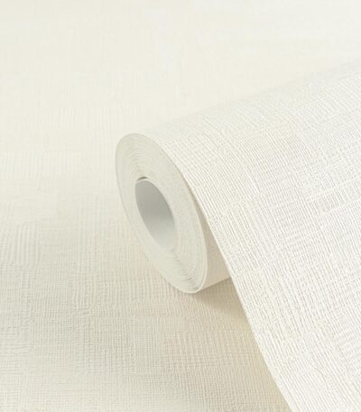 Cream non-woven vinyl wallpaper with sophisticated pattern